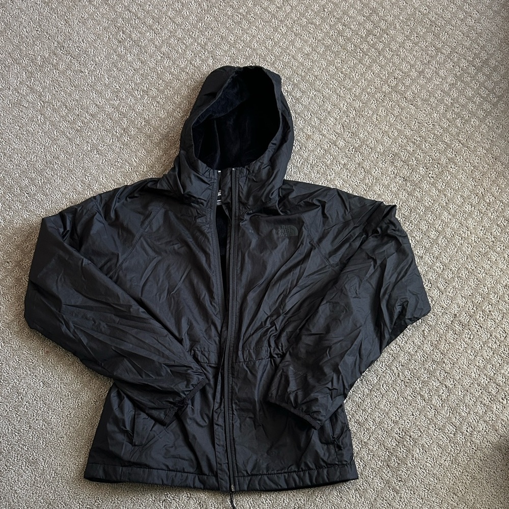 Women’s North Face Black Hooded Fleece Jacket